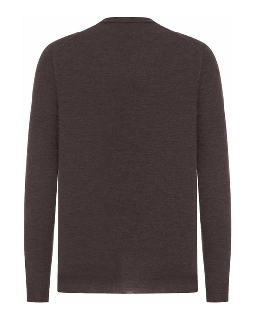 Zanone Brown V-Neck Sweater for men