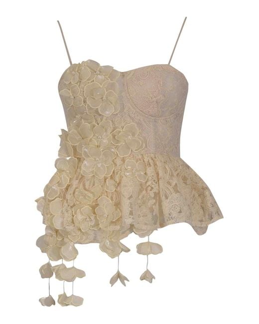 AMOSA Natural Cotton Blend Lace Top