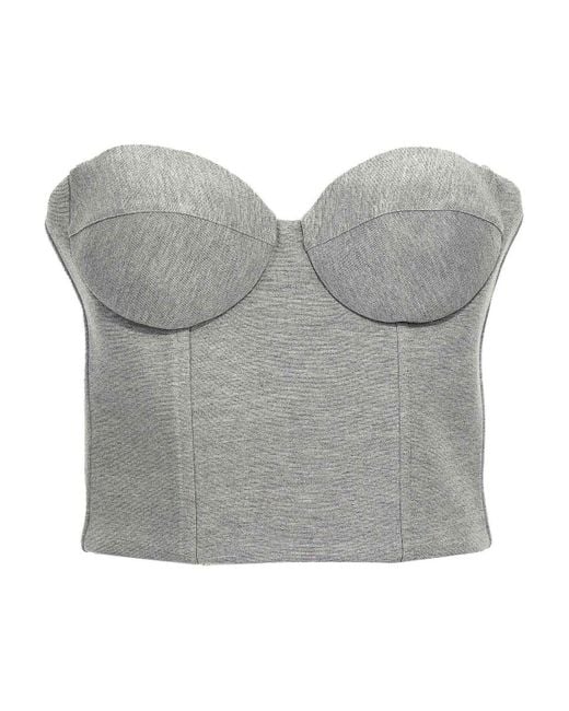 GIUSEPPE DI MORABITO Gray Top Cropped Bustier