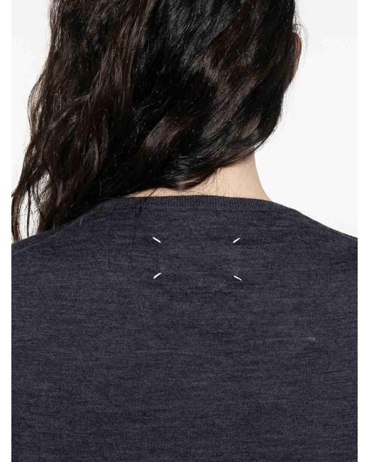Maison Margiela Blue Wool Crewneck Sweater
