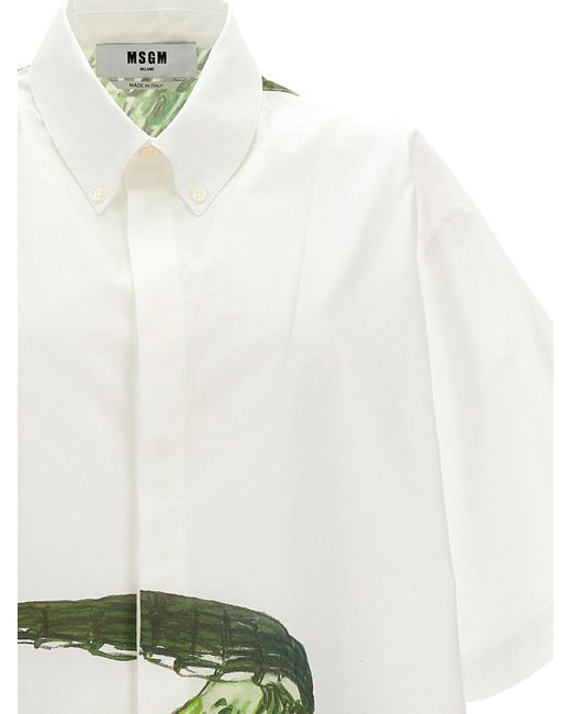 MSGM White Crocodile Shirt for men