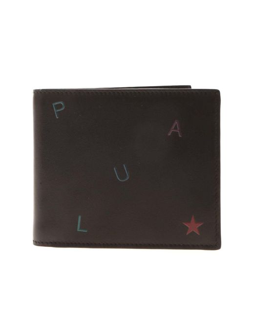 Paul Smith Black Logo Lettering Pattern Wallet for men