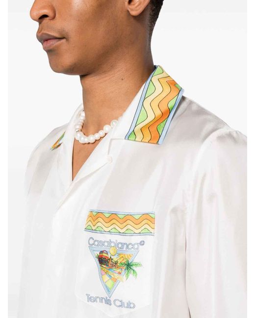 Casablancabrand White Afro Cubism Club Shirt for men