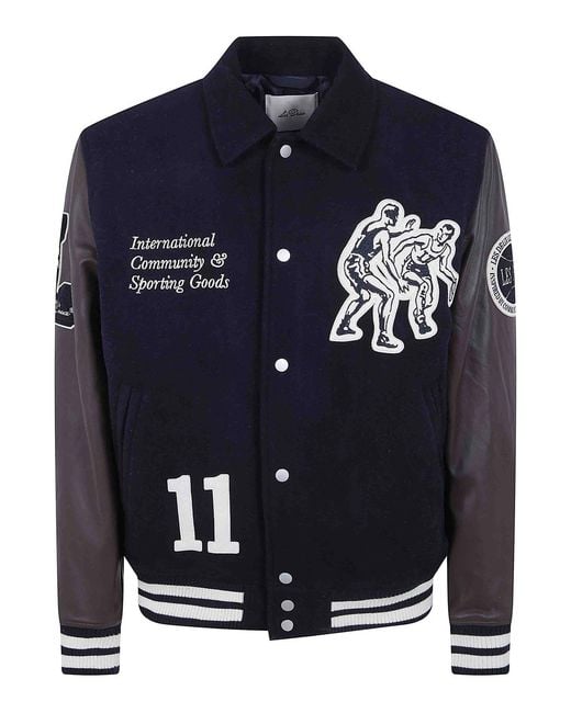 Les Deux Blue Basket Varsity Wool Jacket for men