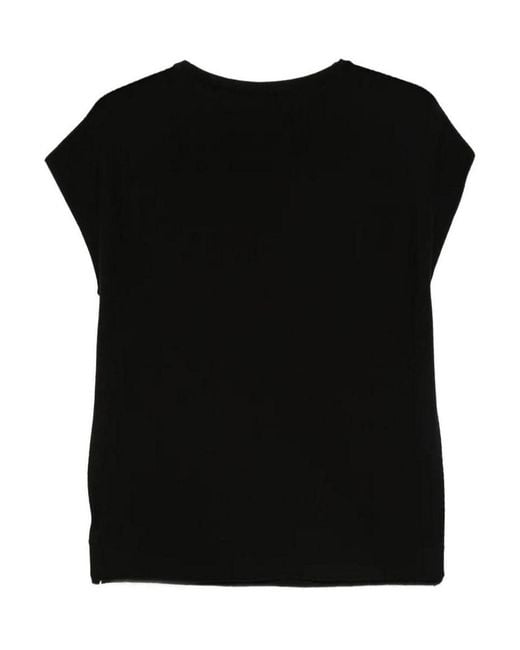 Zanone Black Regular Fit Cotton Crpe Blouse
