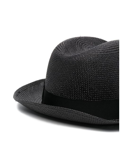 Borsalino Black Jet- Straw Curved-brim Hat for men