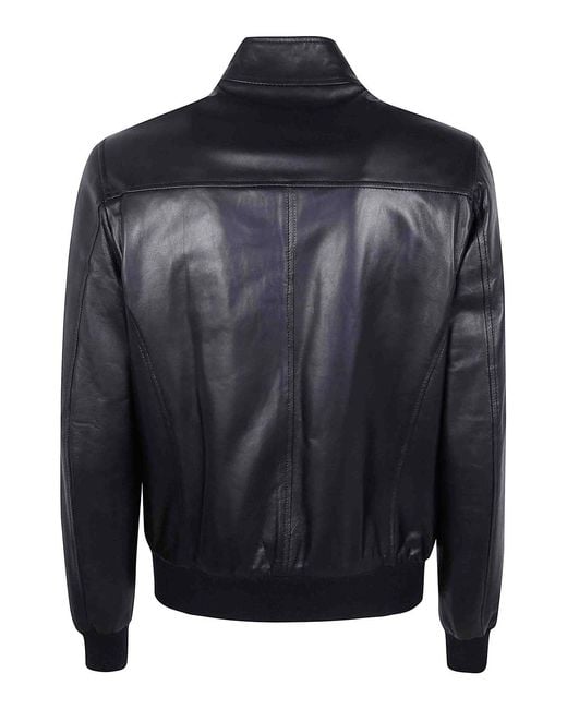 Barba Napoli Blue Dakota Biker Jacket for men