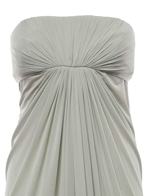 Alberta Ferretti White Long Draped Dress