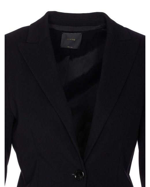 Pinko Black Tailored Jacket With Structured Shoulders