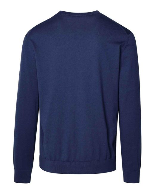 Zegna Blue Cotton Sweater for men