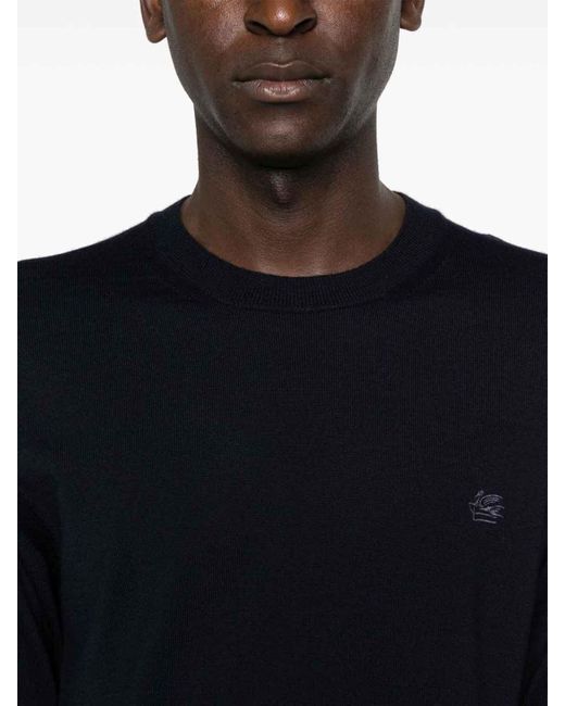 Etro Blue Knitted Pullover for men