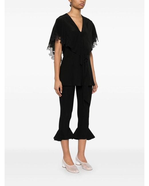 Stella McCartney Black Blouse With Lace Details