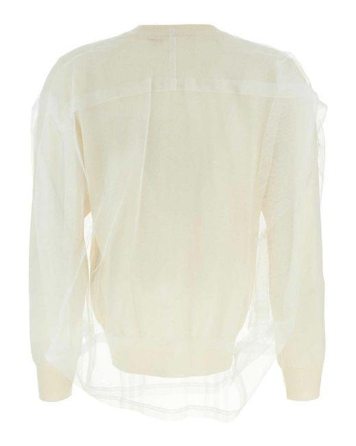 Comme des Garçons White Tulle Sweater