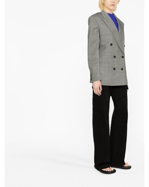 Stella McCartney Gray Oversized Double-Breasted Wool Jacket