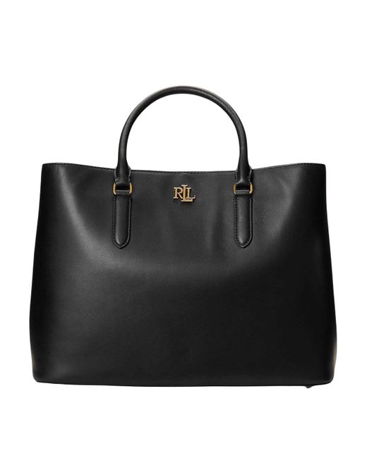 Ralph Lauren Marcy 36 Satchel Large Bag in Black | Lyst