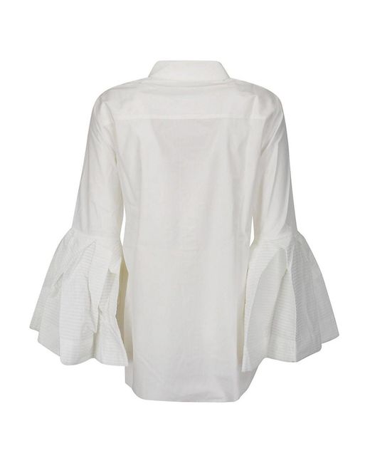 Marques'Almeida White Pleated Puff Sleeve Shirt