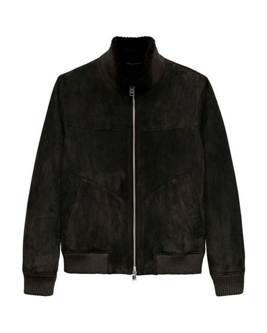 Arma Black Arek Shearling Suede Jacket for men