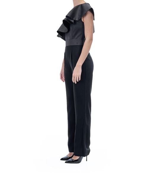 Karl Lagerfeld Blue Frill Evening Jumpsuit