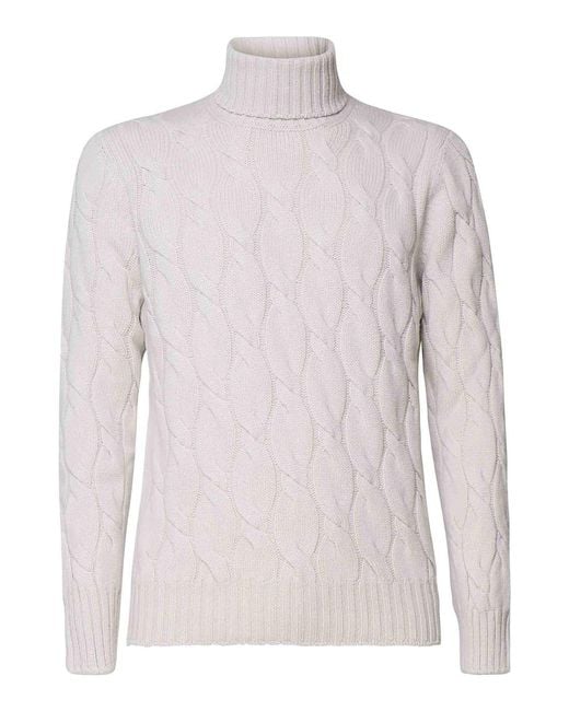 Giuliano Galiano Pink Tricot Turtleneck Sweater for men