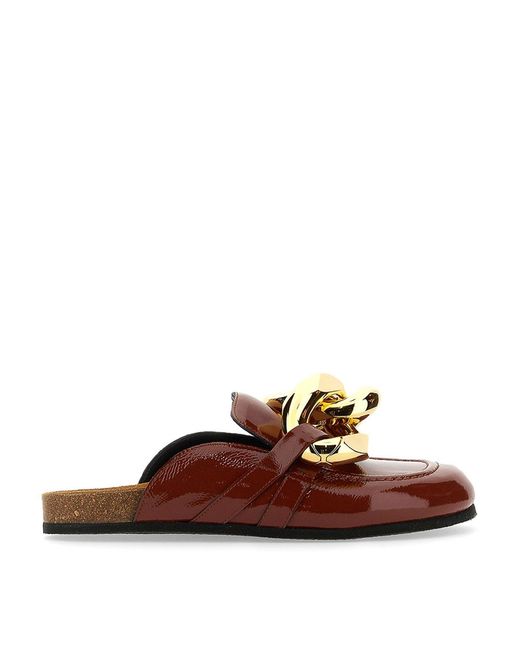 J.W. Anderson Brown J.W. Anderson Chain-Link Leather Mules