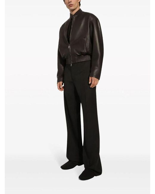 Dolce & Gabbana Black Wool Pants for men