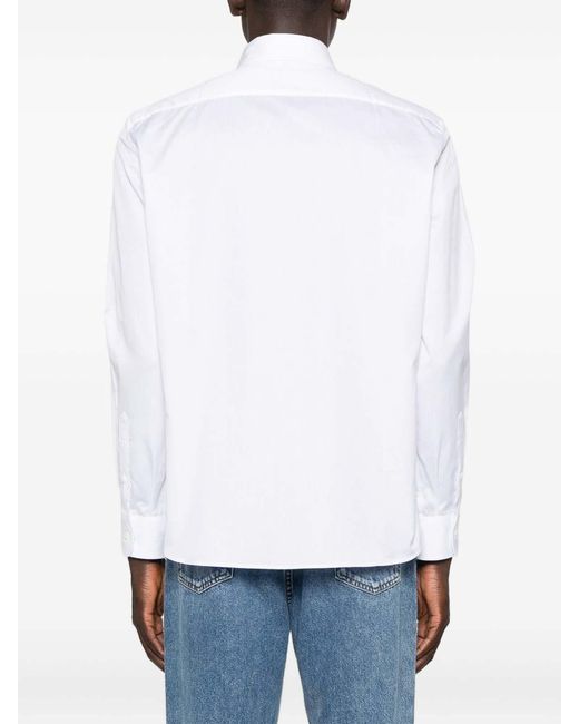 Brunello Cucinelli White Cotton Shirt for men