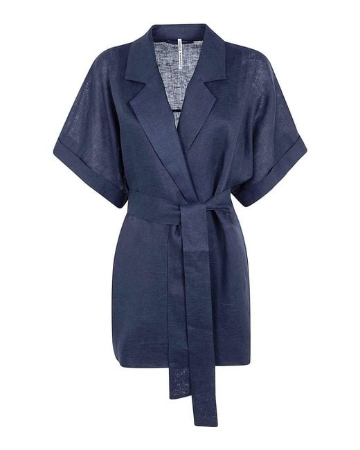 Liviana Conti Blue Darnell Belt Jacket