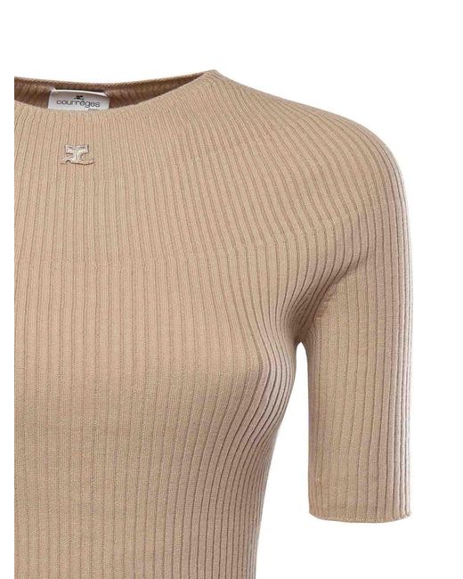 Courreges Natural Solar Ribbed Sweater