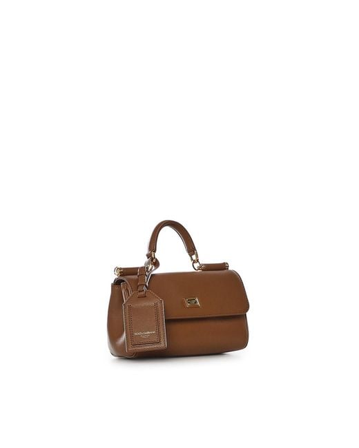 Dolce & Gabbana Brown My Sicily Leather Handbag