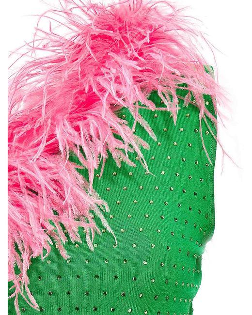 Chiara Ferragni Pink Multicolored One-Shoulder Top
