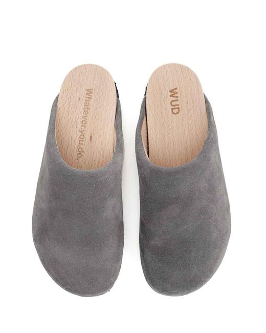 WUD Gray Suede Clogs for men