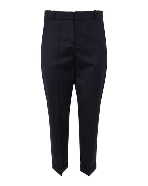 Balmain Blue Straight Tailored Wool Pants for men