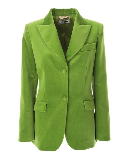 Vivetta Green Stretch Velvet Blazer