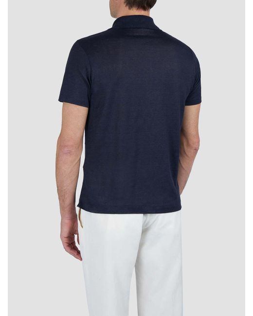 Paul & Shark Blue Linen Jersey Pole for men