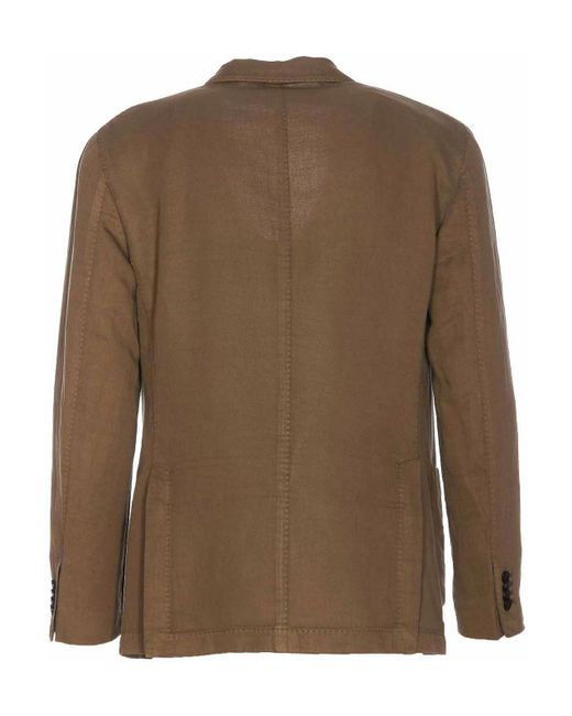 Boglioli Brown Jacket Frontal Buttons for men