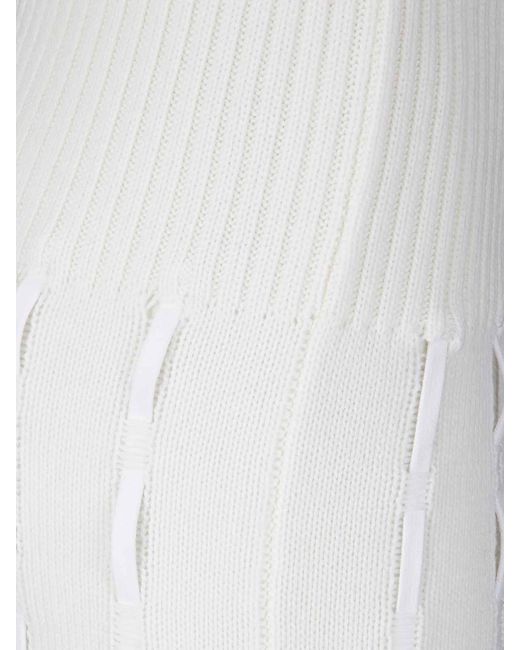 Institution White Laces Basted Knit Skirt