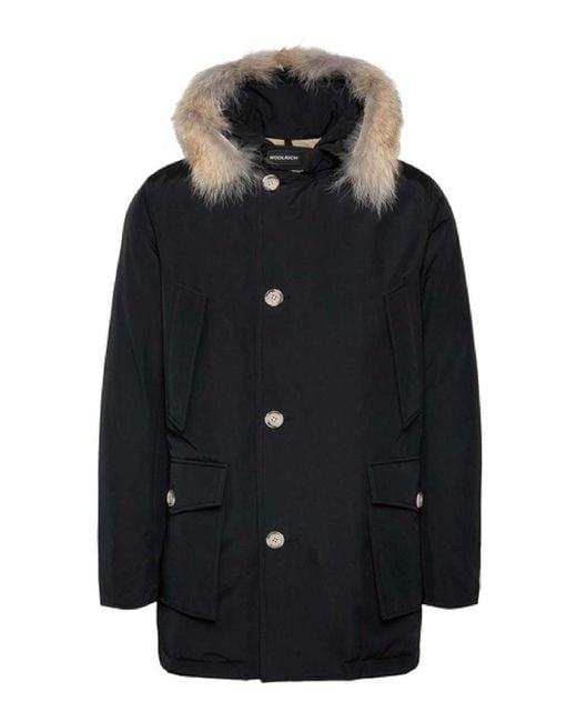 Woolrich Black Artic Anorak Cotton Blend Parka for men