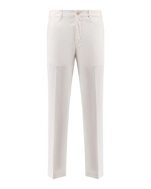 Boss Gray Cotton And Silk Trousers for men