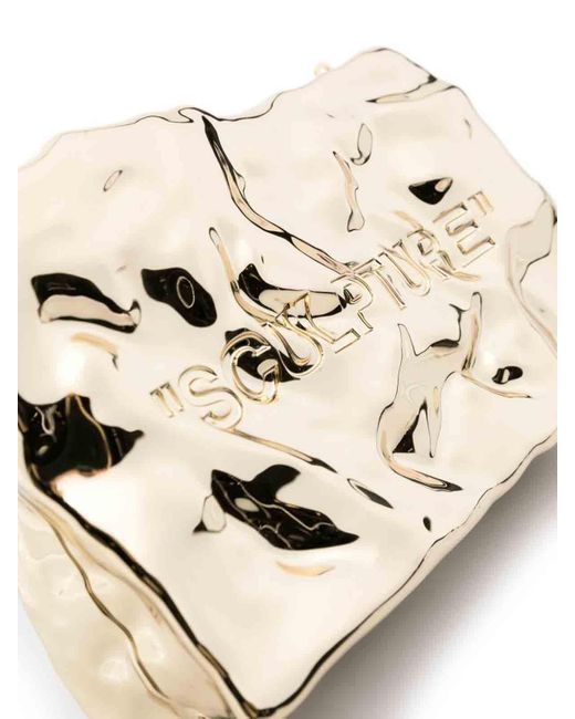 Off-White c/o Virgil Abloh Metallic Off- Crushed Mirrored Clutch Bag