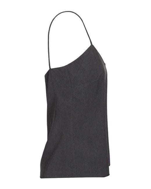 Max Mara Black Silk Canvas Top