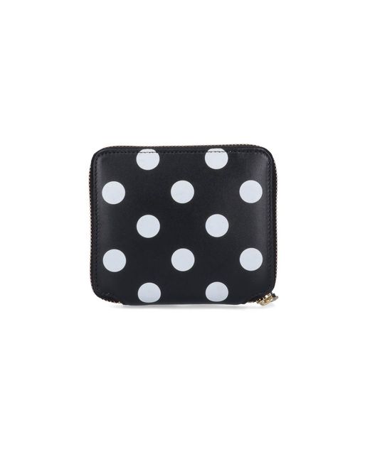 Comme des Garçons Black Polka Dot Zip Wallet