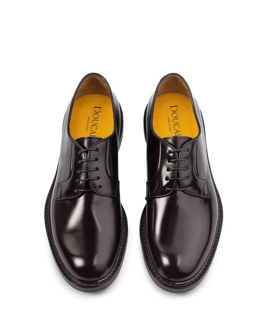 Doucal's Brown Doucals Derby Burgundy for men