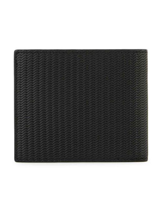 Giorgio Armani Black Printed Leather Bifold Wallet for men