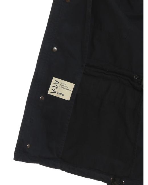Aspesi Blue Extractable Hooded Jacket for men