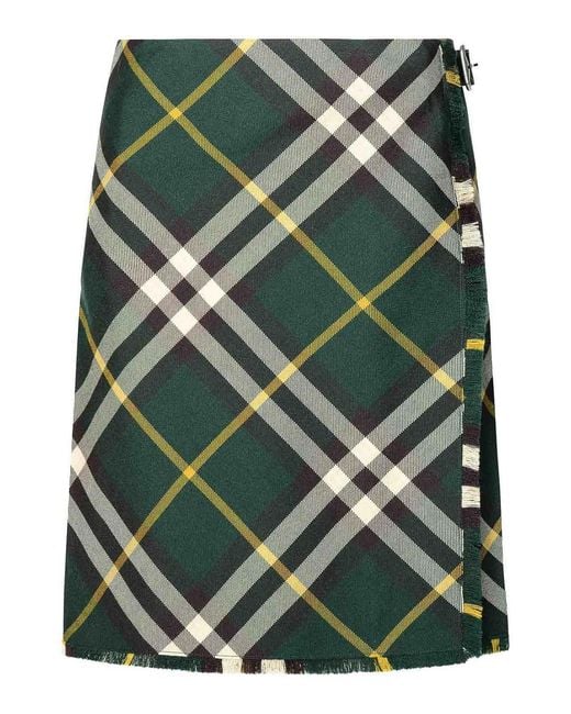 Burberry Green Wool Skirt