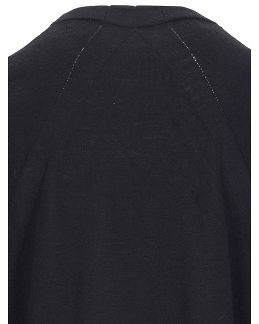 Jil Sander Black Merino Wool Crew Neck Sweater