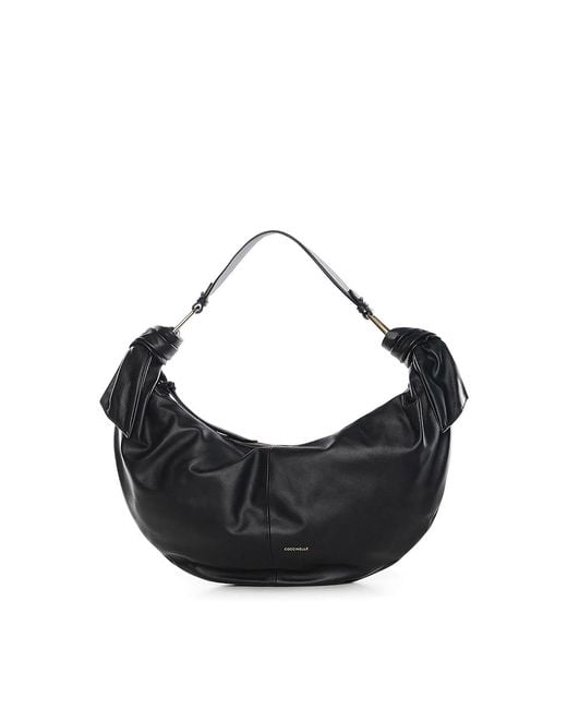 Coccinelle Black Small Furoshiki Leather Bag