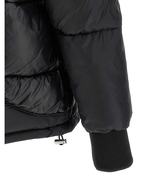 Philipp Plein Black Logo Patch Down Jacket for men