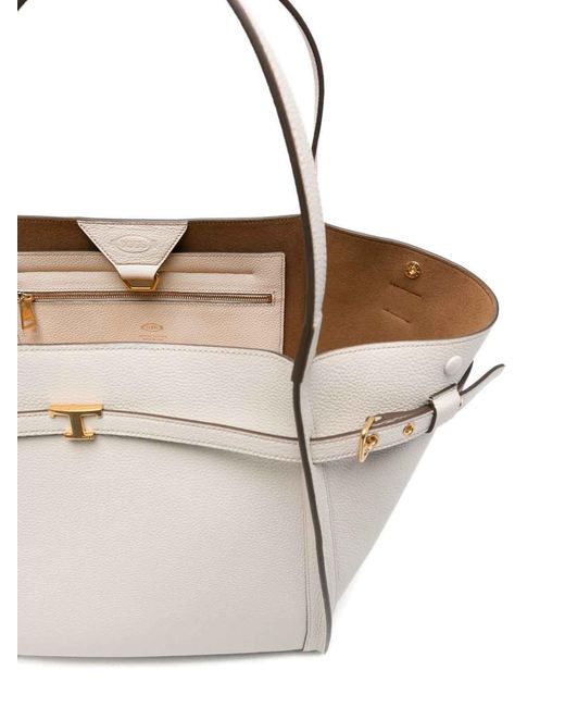Tod's White Medium Leather Tote