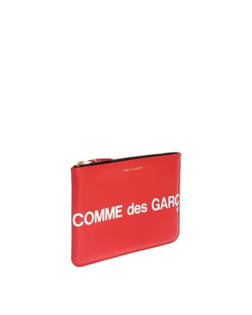 Comme des Garçons Red Huge Logo Clutch for men